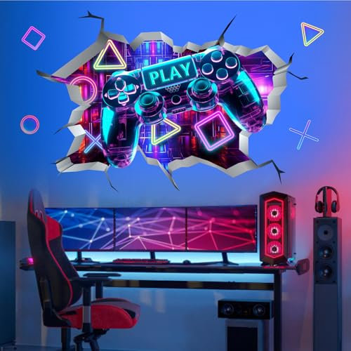 Game Wall Stickers Gaming Wall Decals for Boys Bedroom Gaming Room Wall Decor Decals Peel and Stick (Gaming)