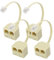 MEIRIYFA Telefon Line Splitter RJ11 Telefon Splitter für Festnetz 6P4C Stecker auf 2 Buchse Konverterkabel, RJ11 Stecker 1 in 2 Out Wand Adapter (4 Pack)
