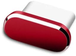 FPC USB-C Port Metal Charging Dock Anti Dust Protection Cover Plug Cap USB TYPE-C, Compatible with iPhone 16 | 15 | Pro | Plus | Pro Max (Red)