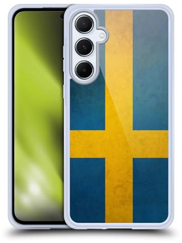 Head Case Designs Sweden Swedish Sverige Flag Vintage Fahnen Gel Handyhülle Hülle [Militärischer Schutzgrad] Kompatibel mit Samsung Galaxy A55 5G