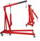 2 Ton Folding Hydraulic Engine Hoist Crane on Wheel, Heavy Duty Adjustable Engine Crane Stand Jack Lifting Tools for Car Workshop Garage Red