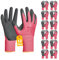 Gebol Master Flex Eco Lady | Arbeitshandschuhe mit Nitril-Beschichtung | sicherer Griff | Nitrilhandschuhe für Werkstatt & Montage | Damen | Größe XS (Gr 6) | Flamingo | 12 Paar Multipack