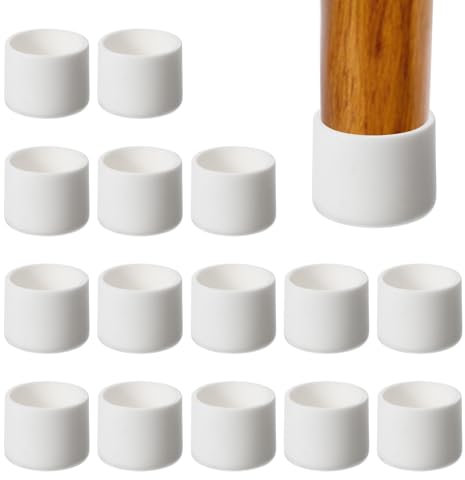 PATIKIL Embouts de Protection Ronds en Caoutchouc pour Pieds de Chaise de 7/8, 16 Pièces de Protecteurs de Sol en Plastique pour Pieds de Meubles sans Rayures Ni Bruit, Blanc