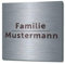 GRAVURZEILE Türschild mit Gravur - Edelstahl Namensschild - Personalisiert mit Name & versch. Motiven - Wetterfest - 1mm Edelstahl gebürstet & geschliffen - für Briefkasten & Haustür - Quadratisch