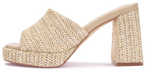 Platform Heels Summer Raffia Heeled Sandals Chunky Heel Espadrilles Women