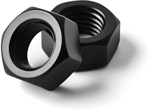 M4-0.7 (100 Pack) Hex Head Nuts, Black Oxide 304 Stainless Steel 18-8 Hexagon Nuts, Hex Drive, Standard Inch Coarse Thread