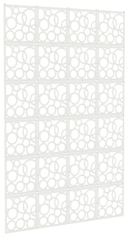 24PCS DIY Hängender Raumteiler Weiß, 29x29 cm (Modell C-Kreise) | PVC Hängesieb Raumteiler Paneele, Privatsphäre Raumteilerbildschirm für Zuhause, Hotel Dekoration