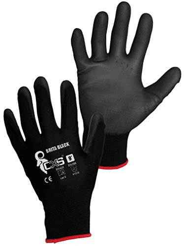 CXS 3440-001-800-09 Brita Arbeitshandschuhe, Schwarz, 12 Stück