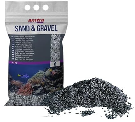 Croci Amtra Black Ceramized Quartz – Feiner Quarz-Aquariumsand, für Süß- oder Salzwasser, 2–3 mm Körnung, Menge 10 kg