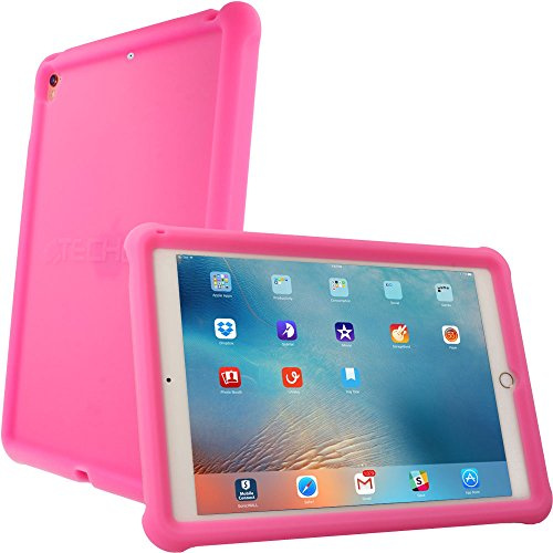 TECHGEAR Bumper Case fits Apple iPad Air 3 2019 / 3rd Gen, iPad Pro 10.5, Rugged Shockproof Soft Rubber Edge Protective Easy Grip Case + Screen Protector [Pink] - Kids & School Friendly Case
