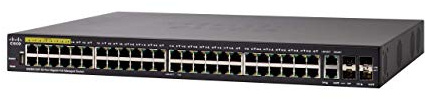Cisco SG350-52P Managed Switch mit 52 Gigabit-Ethernet-Ports mit 48 Gigabit-Ethernet-RJ45-Ports, 2 SFP-Steckplätzen, 2 Gigabit-Ethernet Combo plus 375-W-PoE, eingeschränkter lebenslanger Schutz (SG350-52P-K9-EU)