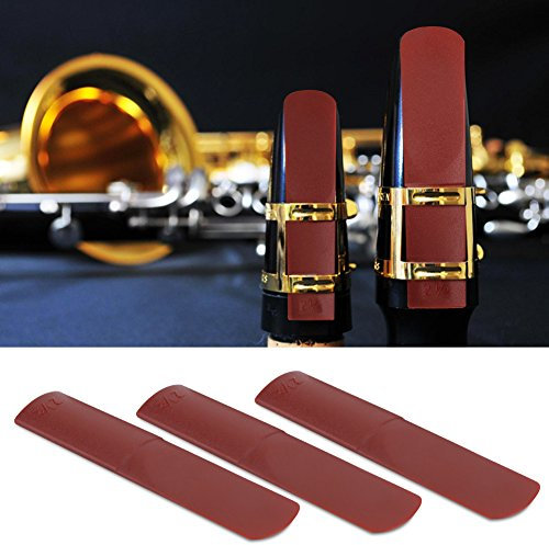 synthetic alto saxophone reeds,saxophon blätter 2,saxophon blätter,Altsaxophon Blätter 2,5 Alt 3pcs Altsaxophon Mundstück Blätter 2,5 Harz Saxophon Blätter Parts Reparatur Reed Zubehör(Rot)