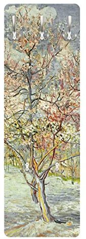Bilderwelten Garderobe - Vincent van Gogh - Blühende Pfirsichbäume, Größe HxB:105cm x 34cm