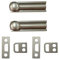 QCAA Solid Brass Surface Bolt, 2, Satin Nickel, 2 Pack, Made in Taiwan