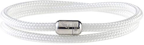 Wind Passion Bracelet Blanc Aimanté Magnétique Tressé Corde pour Homme et Femme, Taille Large