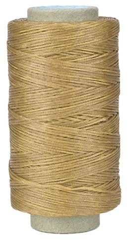 Filo cerato, 250 metri Artigianato in pelle 150D Filo da cucito piatto Cucitura a mano Filo cerato per cucire pelle bovina, Borse in pelle di alta qualità, Portamonete(Colore naturale)