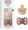 BIBS Supreme Schnuller 2er-Pack, BPA-frei, Symmetrischer Nippel. Naturkautschuk/Latex, Hergestellt in Dänemark. 0-6 Monate (2er Pack), Woodchuck/Blush