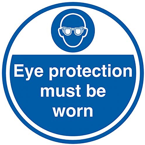 RS PRO Gebotszeichen mit Piktogramm: Eye Protection Must Be Worn, Vinyl Selbstklebend Englisch