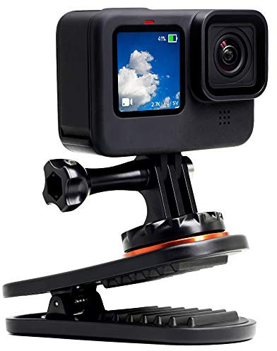MAXCAM Schwenkbarer Rucksack-Clip für GoPro Hero13/12/11/10/9/8/7/6/5, Session, DJI Action 5 pro, Insta360 ACE PRO 2