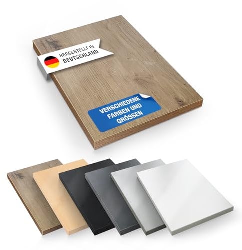 vabo Schreibtischplatte Eiche, Premium Dekor, hochwertig und belastbar, leichte Montage, ideal für Homeoffice und Kinderzimmer 180x80x2,5 cm