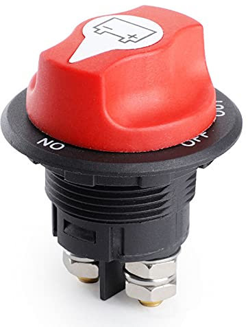 Batterie-Trennschalter Batteriehauptschalter Auto Batterieschalter 100A On-Off-Out 32V DC Stromschalter Wasserdichter Hauptschalter für Marine Motorrad LKW KFZ Boot 3 Positionen