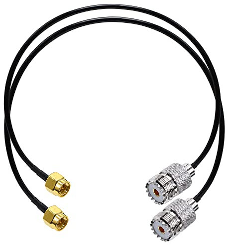 TUOLNK SMA zu UHF Verlängerungskabel RG58 20inch (50cm) SMA Stecker auf SO239 Buchse WiFi Antenne Pigtail Kabel PL 259 HF Koax Montagekabel für CB Funk Amateurfunk 2er Pack
