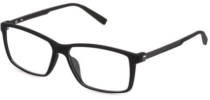 Fila Brille mit Sehstärke für Herren optional mit Sonnenbrillentönung oder Blaulichtfilter, Quadratisch, gefertigt im Spritzgussverfahren, Modell: VFI120 (inklusive Brillenetui)