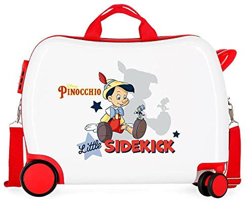 Disney Pinocchio Kinderkoffer, weiß, 50 x 39 x 20 cm, starr, ABS-Kombinationsverschluss, 34 l, 1,8 kg, 4 Räder