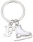 LIKGREAT Schlittschuh Schlüsselanhänger Eiskunstlauf Schlüsselanhänger Initiale Schlittschuhlaufen Charm Schlüsselanhänger Winter Weihnachtsdekoration Geschenke für Frauen Mädchen (F)