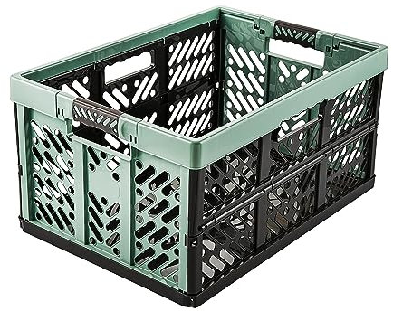 keeeper Stabile Profi-Klappbox mit Soft-Touch Griffen, 54 x 37 x 28 cm, 45 l, Ben, Nordic Green
