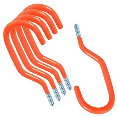 5 Pack Garage Bike Hooks, Tool - Utility Hooks, Wall Mount Screw Ceiling Hooks - Hanger Rack for organizing Bikes, Ladder, Extension and Power Tools