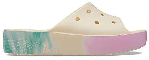 Crocs Women's Classic Platform Ombre Slide, Vanilla/Multi, 3 UK Women