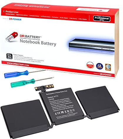 DR. BATTERY Batería para portátil A1713 A1708 compatible con Apple MacBook Pro de 13 pulgadas finales de 2016, mediados de 2017, modelo A2171 A2289 A2338 [11,4 V]