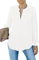 Homlan Damen Bluse Elegant V Ausschnitt Langarm Arbeit Oberteile Casual Tunika Henley Langarmshirt Einfarbig Lose Hemdbluse (8229Large, Weiß)