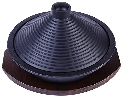CSUNNY Handgemacht Tagine-Topf, Marokkanisch Tajine Keramische Töpfe Kochgeschirr Mit Kegelförmigem Geschlossenem Deckel Und Holzbrett Zum Kochen Und Eintopf Kasserolle Langsamkocher (28cm)