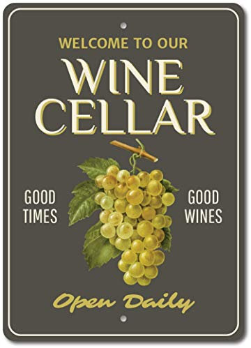 Panneau de cave à vin Lwine en métal Motif raisins 20,3 x 30,5 cm