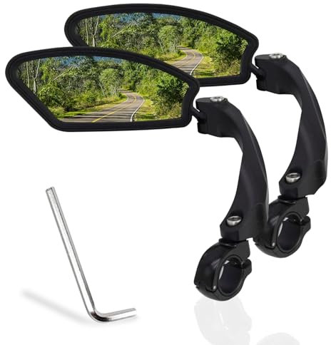 Fahrradspiegel Rückspiegel Fahrrad Spiegel Links für Lenker 21-26mm, Klappbar 360° Drehbar Fahrradrückspiegel für Ebike, Fahrrad, Mountainbike, Rennrad (2 Stück)