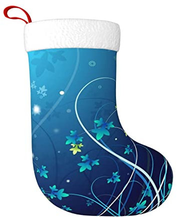 SYLALE Weihnachtsstrümpfe, Weihnachtsstrümpfe, Weihnachtsstrümpfe, Weihnachtsstrumpf zum Aufhängen, festliche Dekoration für Geschenke und Leckereien, Blau