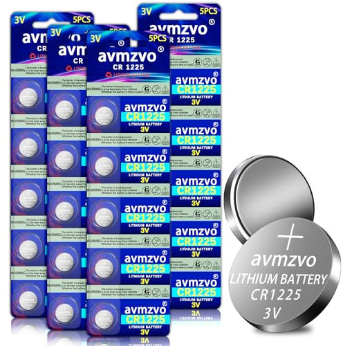 avmzvo CR1225 - Pilas de botón de Litio CR1225, 3 V, CR1225 (CR1225-4-20)