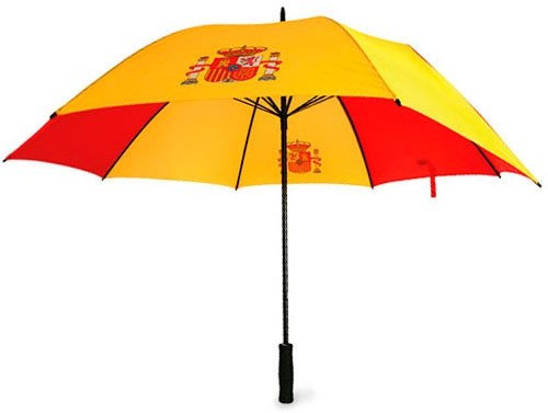 Grupo Mohedano Paraguas Bandera de España. Mango tipo golf manual. Antiventisca, el paraguas no se rompe en caso de fuerte viento.