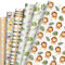 Whaline Geschenkpapier für Babypartys, Motiv: Dschungel, Safari, Wildtiere, gefaltet, flach, Elefant, Giraffe, Löwe, Kunstpapier für Bastelarbeiten, Partys, Dekoration, 12 Blatt