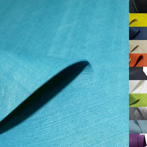 TOLKO 1m Bastelfilz Stabiler Filzstoff Meterware | 3 mm dick | Filzmatte Untersetzer Dekofilz Taschenfilz zum Nähen und Basteln | 100 cm breit | Nadelfilz Filz Meterware (Aqua Blau)