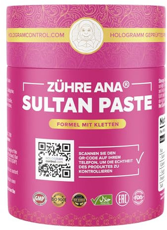Zühre Ana Sultan-Paste für Frauen - Natürliche Kräuter - Bei Menstruationsbeschwerden, Wechseljahresbeschwerden und Gebärmuttergesundheit - Reguliert Zyklus, lindert Beschwerden - Vegan