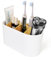 Porte Brosse à Dents Antidérapant, Support Brosse a Dent Electrique 6 Compartiments Amovible, Rangement Brosse a Dent Stand, Multifonction Organisateur Salle de Bain Familiale (Blanc Mat)