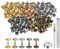 QUARKZMAN 100 Ensembles de Rivets en Cuir 10mm x 10mm en Métal avec Double Capuchon, Attaches Pression et Outils de Pose pour la Réparation de Projets d'Artisanat en Cuir, Couleurs Multiples
