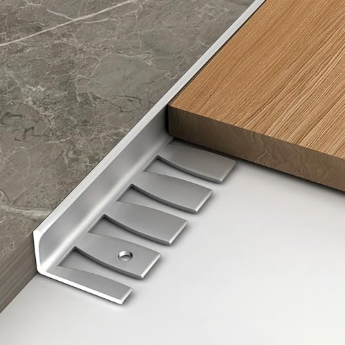 Fliesen Abschlussleiste Lang 135cm*2 Aluminiumlegierung Biegbar Fliesenschiene Einfassprofil L-Profil Fliesenprofil Winkelprofil Zum Kantenschutz Für Bodenbeläge Mit 12.5-15 Mm Höhe(Silver,H:12.5MM)