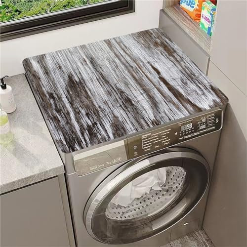 Morbuy Style Vintage Tapis de Protection Antidérapant pour Dessus de Machine à Laver, Planche de Bois Grain de Bois Tapis pour Dessus de Machine à Laver Absorbant (60x60cm,Planche de Bois)