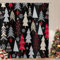 ASDCXZ Weihnachten Duschvorhang 180x200 cm, Cartoon Grau Rot Weihnachtsbaum Schneeflocke Weihnachtlich Waschbar Bad Duschvorhänge Polyester Textil Wasserdicht Duschvorhang für Badewanne mit 12 Haken