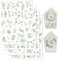 Hongma Rub On Sticker 19x14cm-Großformat Blumen Eukalyptusblätter Transfers 4PCS Sprüche für Raysin für Keraflott Möbel Glas Holz DIY Deko Rub On Folie Rubons Aufkleber