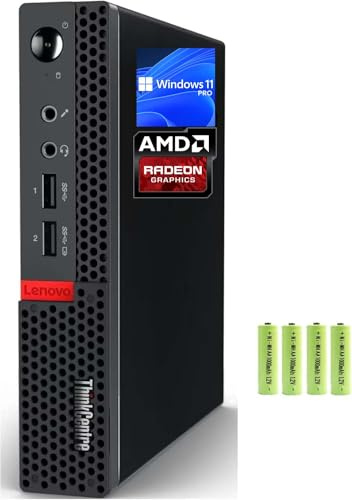 Lenovo ThinkCentre M625q Mini Form Business Desktop Computer PC, AMD Dual-Core A4-9120C, 8GB RAM 128GB PCIE SSD, AMD Radeon R4, RJ-45, Display Ports, USB Ports, Windows 11 Pro, Black, w/Battery